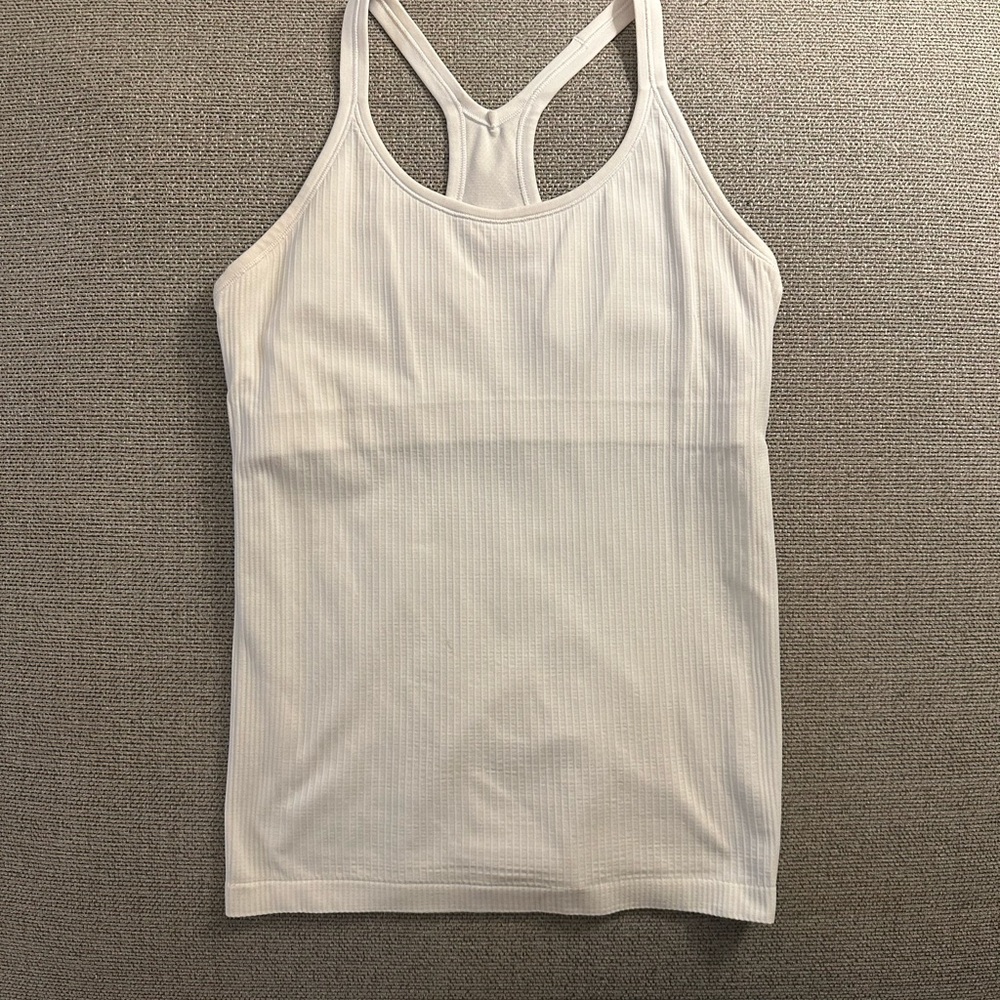Lululemon White Ribbed Align Top